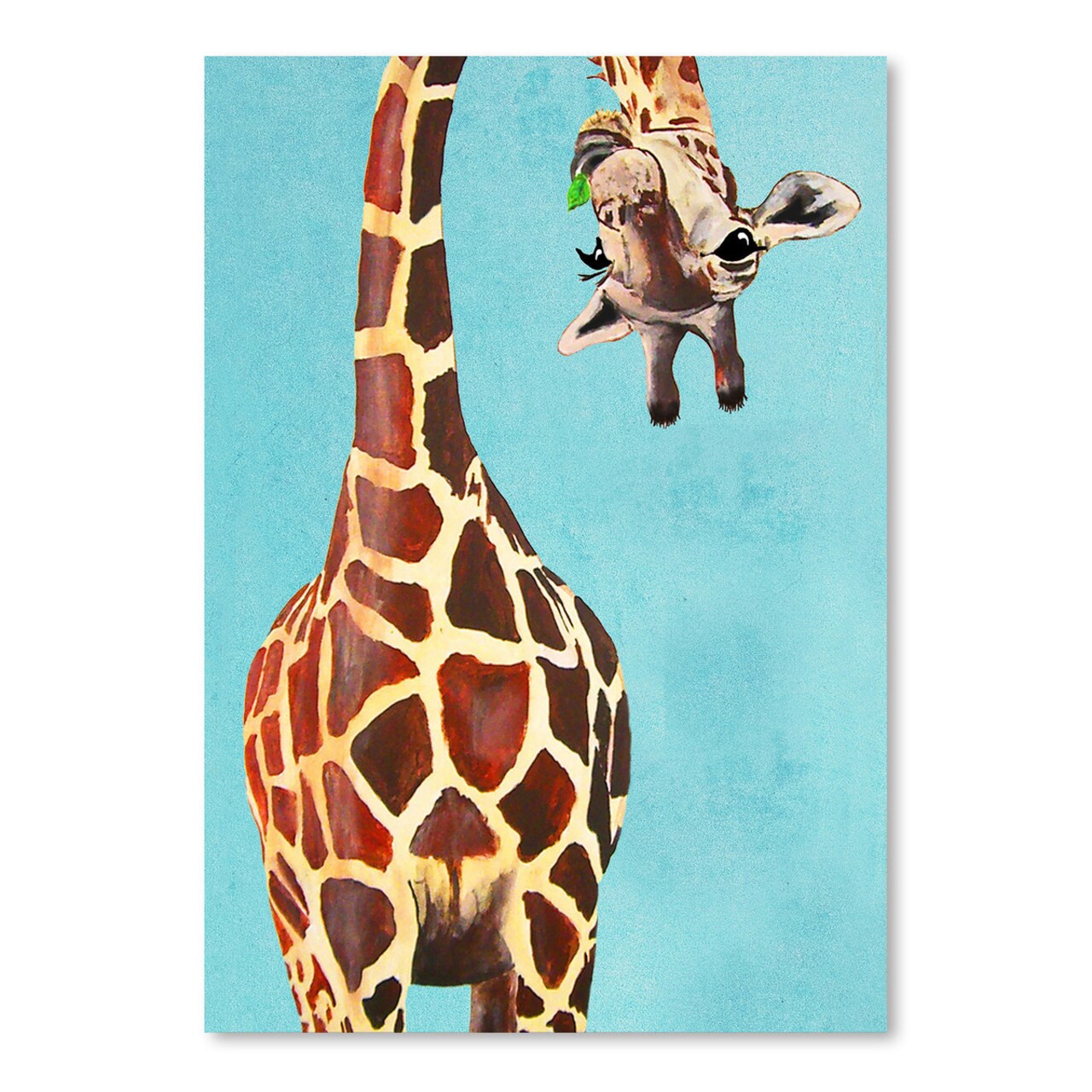 Poster Art Print - Giraffe With Green Leave by Coco de Paris  - Americanflat